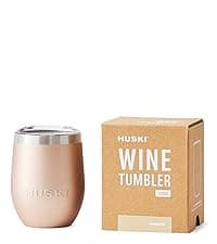 Huski Wine Tumbler 2.0 | NEW | Award-winning Design with Detachable Stem | Premium Stainless Steel Wine Glass with Lid | Triple Insulated Tumbler | 12oz Capacity | Great Gift (Champagne)