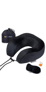SAIREIDER Office Chair Cushion, Car Seat Cushion, Memory Foam Coccyx Cushion Pads for Tailbone Pain, Sciatica Relief Pillow, Correct Sitting Posture (Black)