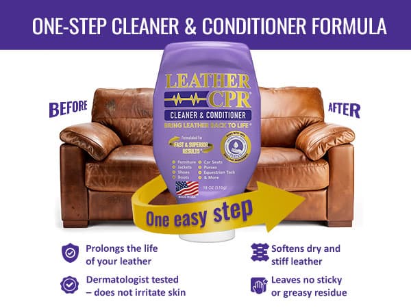Leather CPR Cleaner & Conditioner 18oz - Cleans, Conditions, Restores & Protects Leather Furniture, Handbags, Car Seats, Interior, Jackets, Boots, Purses, Shoes, Couch, Saddles, Tack & More
