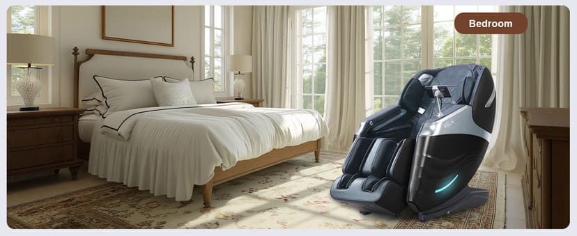 RELX Massage Chair Full Body, 20 Modes Zero Gravity SL-Track Shiatsu Massage Chair Built-in Heat System, Airbag Massage with Body Scan, Deep Yoga Stretch, Calfrest Extension and AI Control(Black)
