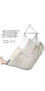 ADVOKAIR Hammock Chair Swing, Heavy-Duty Hanging Rope Swing Seat Supports 500 Lbs, Ideal for Outdoor Patio, Backyard, Porch, Deck & Indoor Bedroom Use