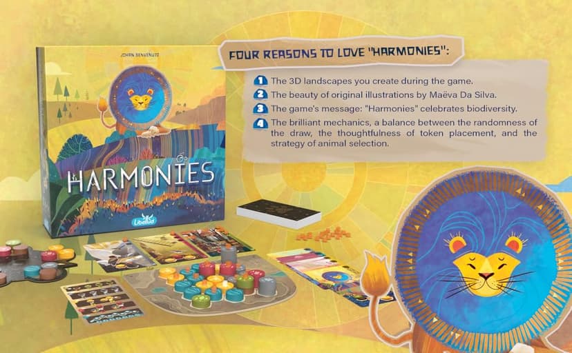 Asmodee Harmonies Board Game - Create Oneiric Landscapes, Strategic & Poetic Gameplay, Fun Family Game for Kids & Adults, Ages 10+, 1-4 Players, 30 Min Playtime, (Multilingual Edition)