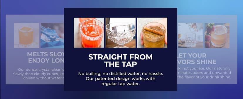 True Cubes Crystal Clear Ice Cube Maker, 4 Large 2"x2"x2" Ice Cubes for Cocktails and Drinks, Silicone Mold for Pure, Bartender-Quality Ice - Great for Hosting and Entertaining, Whiskey Gifts for Men
