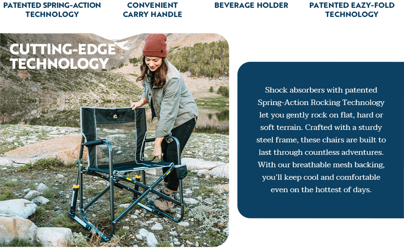 GCI Outdoor Freestyle Rocker Outdoor Rocking Chair with Beverage Holder