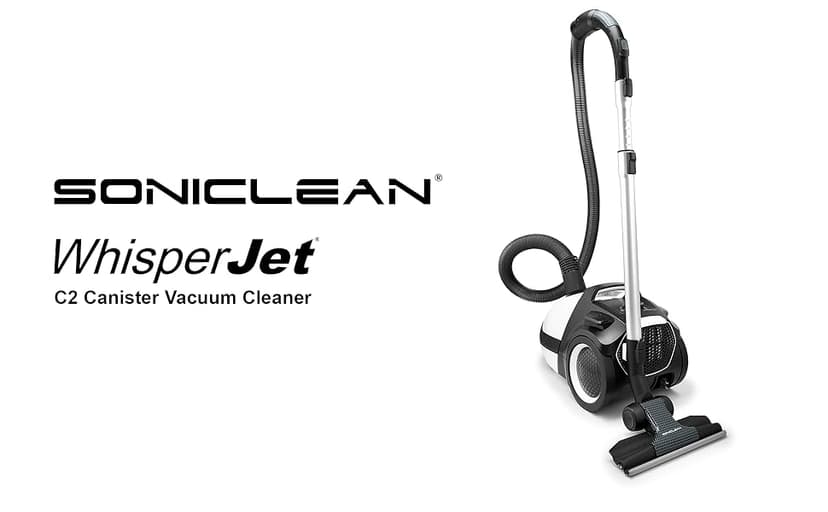 Soniclean WhisperJet C2 Canister Vacuum Cleaner - Ultra-Quiet Operation - U15 ULPA Filtration - Designed in Germany