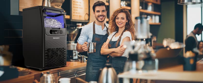 EUHOMY Commercial Ice Maker Machine,85lbs/24H,36 Ice Cubes in 8-12 Mins,Under Counter Ice Maker with Water Filter,12lbs Storage Capacity,Freestanding Ice Machine for Home/Bar/Cafe/Restaurant