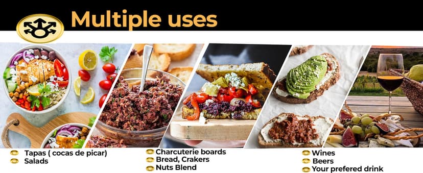 Spanish Gourmet Tapenade Gift Set - 5 Premium Mediterranean Spreads & Sauces | Olive Tapenade, Asparagus, Roasted Peppers & Ketchup | Vegetarian Food Gift Basket from Spain