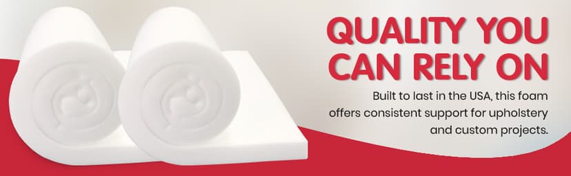 FOAMYFOAM High Density 4 inch Thick, 24 inch Wide, 24 inch Long Upholstery Foam, Cushion Replacement