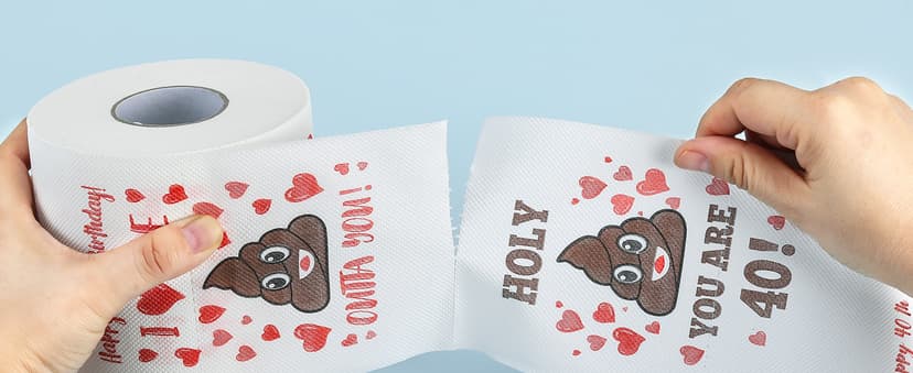 40th Birthday Gifts for Women, Men, Her, Him - Happy Prank Toilet Paper - 40th Birthday Decorations, Party Supplies Favors - 40 Years Old Funny Gag Gift Ideas, Novelty Bday Present for Friends, Family