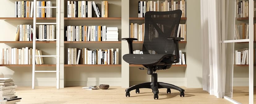 Ergonomic Office Chair, Mesh Computer Desk Chairs with Adjustable Lumbar Support, 3D Armrests, Tilt Function, Comfy Wide Seat, Swivel Executive Work Task Chair for Company and Home