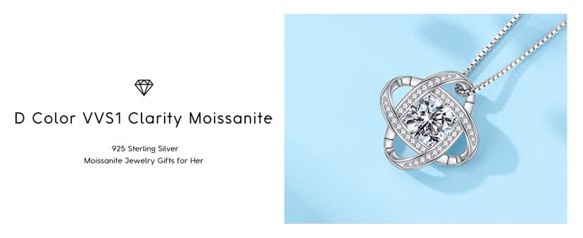 MOOSEA Love Knot Moissanite Necklace for Women, 1-3 ct D Color VVS1 Clarity Moissanite Pendant Necklace 925 Sterling Silver, Anniversary Birthday Gifts for Women Wife Mom Girlfriend Jewelry Gifts