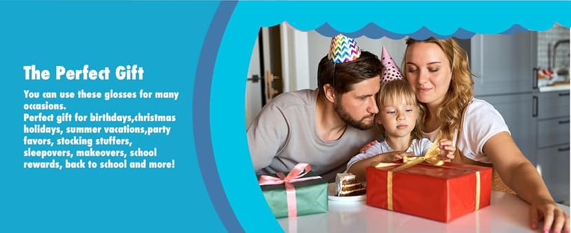 Disney Stitch 10 Piece Plant Based Lip Gloss, Girls Party Favors, First Makeup Set for Girl, Perfect for Parties, Sleepovers, and Birthday Gifts, Ages 3+, by Townley Girl