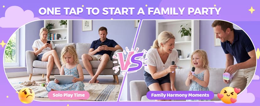 Mini Karaoke Machine with 2 Wireless Microphones, TOP Kids Gifts for Girls Ages 3, 4, 5, 6, 7, 8, 9, 10, 11, 12 +Years Old, 4-12th Christmas Birthday Toy Gift for Girls Boys Party (Purple)