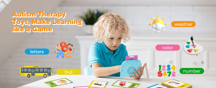 Montessori Language Learning Toys with 224 Words, Pocket Speech Therapy Toys, Sensory Learning Kit, Educational Toys for Kids Airbition Talking Flash Cards for Toddlers Ages 1‑4,224 Words English Blue B0CRYJB6GK