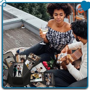 Explosion DIY Gift Set, Exploding Love Box for Couples, Sentimental Gift for Wedding, Birthday Party, Boyfriend, Girlfriend, Scrapbook Style Photo Album, Memory Box