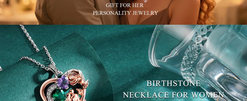 Iefil Christmas Gifts for Women Wife - 925 Sterling Silver Birthstone Necklace for Women, Anniversary Birthday Gifts for Wife Girlfriend Mom