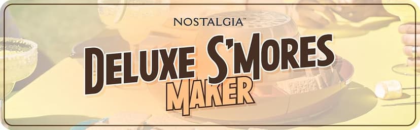Nostalgia Tabletop Indoor Electric S'mores Maker - Smores Kit With Marshmallow Roasting Sticks and 4 Trays for Graham Crackers, Chocolate, and Marshmallows - Movie Night Supplies - Brown