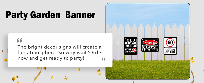 WERNNSAI 60th Birthday Decorations - 9 PCs 60 Years Funny Signs 60s Decorations, 60th Party Yard Garden Banner Table Centerpieces Door Wall Windows Signs Picture Props for Men Women, Happy Bday Old Decor
