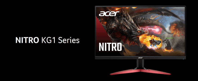 Acer Nitro KG241Y Sbiip 23.8” Full HD (1920 x 1080) VA Gaming Monitor | AMD FreeSync Premium Technology | 165Hz Refresh Rate | 1ms (VRB) | ZeroFrame Design | 1 x Display Port 1.2 & 2 x HDMI 2.0,Black