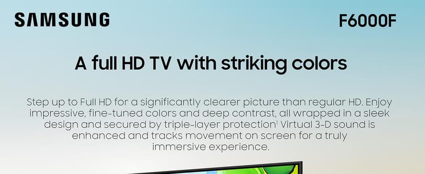 Samsung 32-Inch Class Full HD F6000 Smart TV (2025 Model) HDR, Object Tracking Sound Lite, Knox Security, One UI Tizen, Smart TV