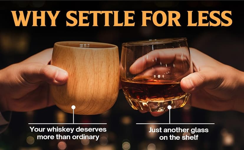 The Original Charred Wooden Bourbon Drinking Glass | Charred Old Fashioned Glass | Bourbon Gifts for Men, Dad, or Brother | Whiskey Gifts