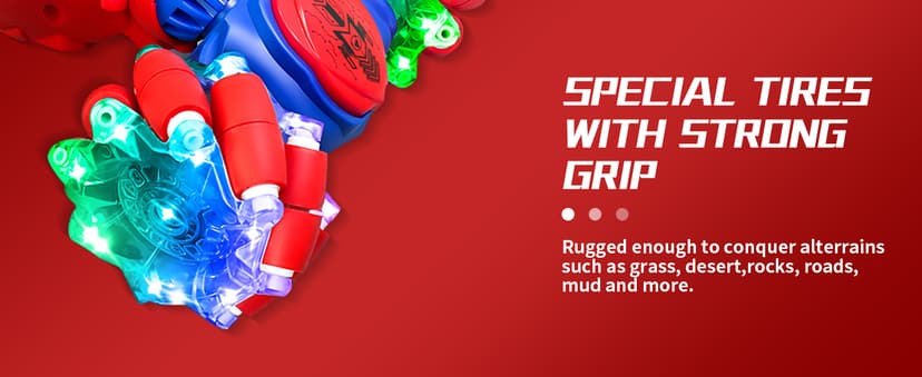 S-pider Rc Gesture Sensing Stunt Car Toys for Boys 4-14 Years Old, Drift Hand Control Remote Control Cars with Light & Music, 360°Rotation Double Side Cars Birthday Gifts for Kids Age 5 6 7 8 9 10 11