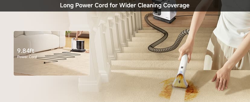 uwant Carpet Cleaner Machine 18Kpa Powerful Suction, Portable Carpet Cleaner for Pet Stains with Cleaning Tools&Solution Self-Cleaning Upholstery Cleaner for Car, Couch, Rug, Spot