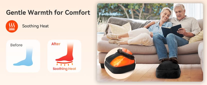 2026 Upgraded, Heat Up to 130°F, Reversible Kneading, 2-in-1 Foot and Back Massager for Home Office Use, Fits Men's Size 13 Snailax Shiatsu Foot Massager with Heat, Foot Warmer with Removable Cover B07SG4VBTY