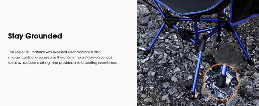 MOON LENCE Portable Camping Chair Backpacking Chair - The 4th Generation Ultralight Folding Chair - Compact, Lightweight Foldable Chairs for Hiking Mountaineering, Beach (Black-1Pack)