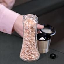HOME EC Original Stainless Steel Salt or Pepper Grinder 1pk - Adjustable Ceramic Sea Salt Grinder or Pepper Mill - Tall Glass Spice Shaker - Spice Mill w/EBook B082V134CK