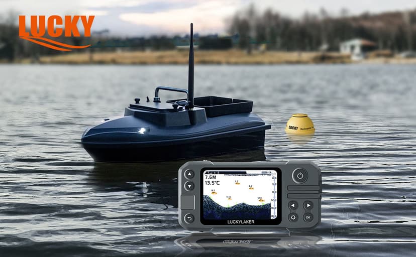 LUCKY Kayak Portable Fish Finder Transducer Wireless Sonar Fish Finders Boat Rechargeable Handheld Fish Depth Finder Fishing MT-202