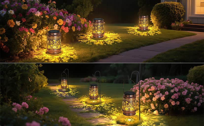 Solar Lantern Outdoor Lamp Waterproof Decorations Garden Decor, Christmas Birthday Gifts for Women, Mom, Grandma Decorative Garden, Yard, Patio, Lawn, Balcony Porch - Hummingbird
