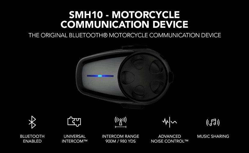 Sena SMH10-11 Motorcycle Bluetooth Headset/Intercom Communication System with Universal Microphone Kit (Single)