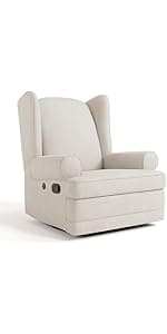 Storkcraft Premium Hoop Glider & Ottoman (White/Gray) — GREENGUARD Gold Certified Nursery Glider, Solid Wood Craftsmanship, Smooth-Gliding, Award-Winning