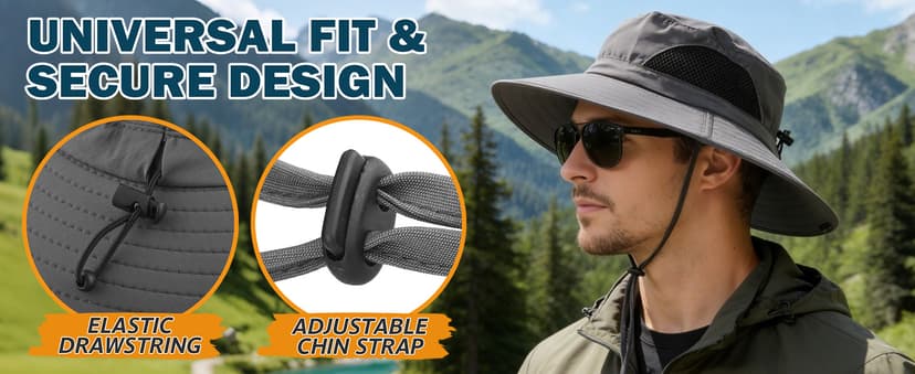 EINSKEY Wide Brim Sun Hat, UPF 50+ UV Protection Waterproof Packable Bucket Hat for Men & Women, Fishing Hiking Beach Garden