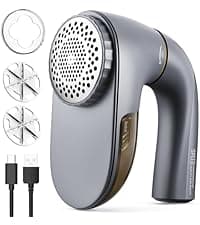 POPCHOSE Fabric Shaver, Sweater Shavers to Remove Pilling, Lint Shaver with 6-Leaf Blades, Electric Lint Remover for Clothes, Couch, Furniture, Fuzz, Lint Ball, Pillings, USB Rechargeable