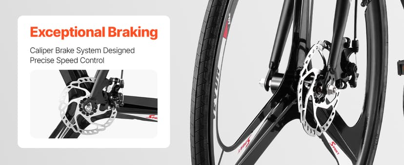 VEVOR Road Bike, 700C Wheels Racing Bike, Shimano Drivetrain City Commuter Road Bicycle, Urban Adult Sport Bicycle with Drop Bar, for Men and Women