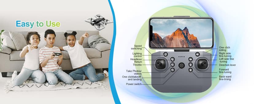 S3 WiFi FPV 6-Axis Gyro & 360° Flip Drone with 480P HD Camera for Beginners (White)