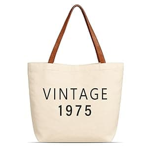 50th Birthday Gifts for Her,50th Birthday Gifts for Women,Gift for 50 Year Old Woman,50 Year Old Gift for Women-Vintage 1975 Tote Bag