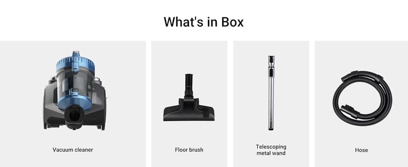 Eureka WhirlWind Bagless Canister 2.5L Vacuum Cleaner, Lightweight Vac for Carpets and Hard Floors, NEN110A, Blue