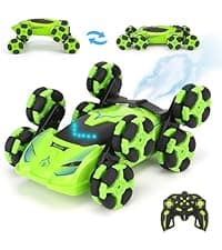 PREPOP Gesture Sensing RC Stunt Car, Birthday for Age 6 7 8-12 13+ Year Old Boys - Cool Toys for Kids, Hand Controlled Remote Control Twist Vehicle with Lights & Music, 4WD Rotating