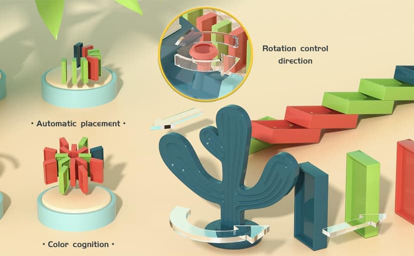 Domino Train Toys Kids Games - Automatic Stacking Creative Game 3+ Year Old - Stem Montessori Toy for Boys 4-6 - Summer Autistic Christmas Birthday Gifts 5 6 Toddler Ages 4-8