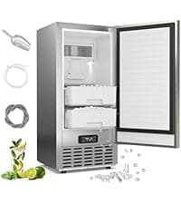 ARLIME Ice Maker with Water Dispenser, 2 in 1 Countertop Ice Maker with 5 lbs Storage Basket, 2 Ways to Add Water, 48 Pounds in 24 Hours, Water Cooler for 5 Gallon Bottle, Perfect for Home Office