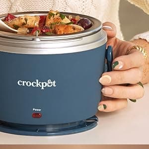 Crock-Pot 20-Ounce Electric Lunch Box, Portable Food Warmer, Faded Blue, Perfect for Travel, Car, On-the-Go, Keeps Food Warm, Spill-Free, Dishwasher-Safe, Ideal Gift for Men and Women