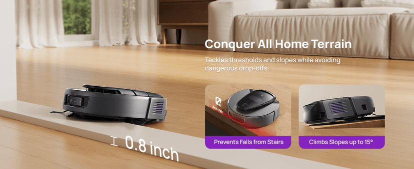 3i G10+ Robot Vacuum and Mop Combo, 18,000 Pa Suction, 60-Day Hands-Free Cleaning with Quiet Debris Compression, Smart LiDAR Navigation, Auto Extension Along Edges, Ideal for Hard Floors & Carpets