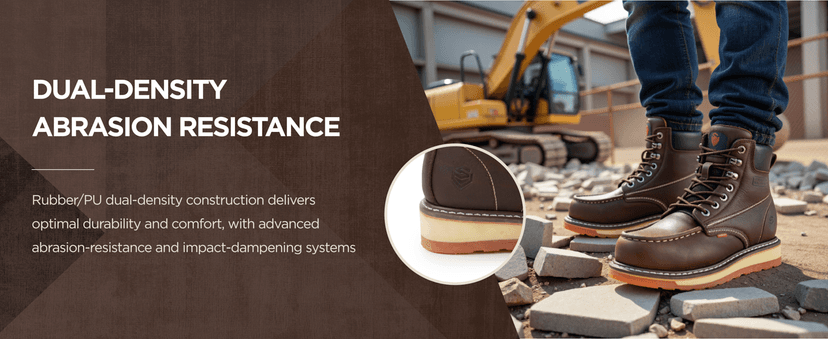 SUREWAY Mens Heavy Duty Soft/Composite/Steel Toe Work Boots for Men-Comfortable,GoodyearWelt,Full Grain Leather,6 in Wedge Moc Toe Construction Boots/Shoes