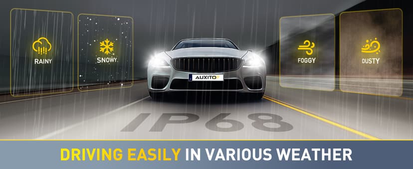 AUXITO 9005 9006 Bulbs Combo 1400% Brighter HB3/HB4 Bulbs, 6500K Cool White, Plug-N-Play, Pack of 2