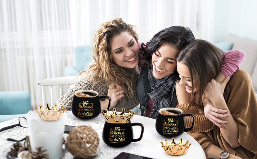 Graduation Gifts for Her, Congratulations Gifts for Women, High School Nurse College Graduation Gift Class of 2025 Friends Sisters, She Believed She Could So She Did Crown Cup Coffee Mug Inspirational