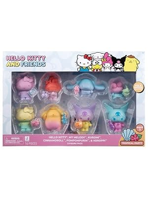 Jazwares Hello Kitty and Friends Ombre Tropical Party, 2” Figure 8-Pack - Removable Accessories - Officially Licensed Sanrio Product from Ages 6+ B0D4XHG8K9