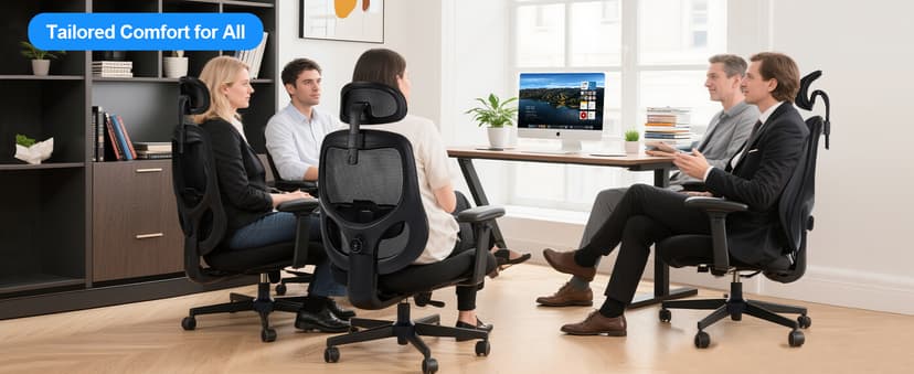 BOSMILLER Big and Tall Office Chair with Wide Thick Seat Cushion for Heavy People,700lbs Ergonomic Mesh Desk Chair with Adjustable Lumbar Support and Headrest, Armrests for Adults Sitting All Day